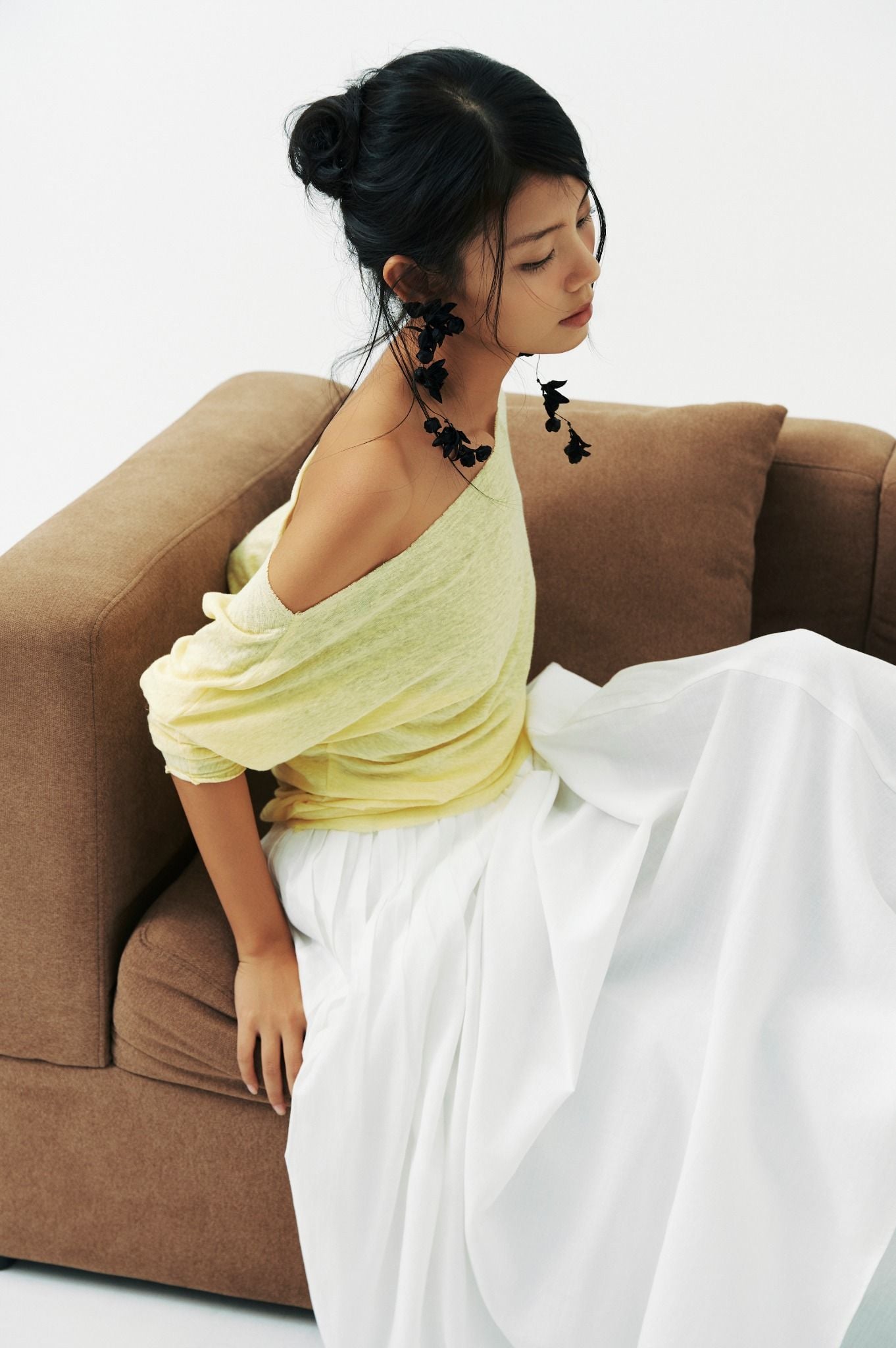 One Shoulder Knit Top | Áo Lệch Vai Tay Dài