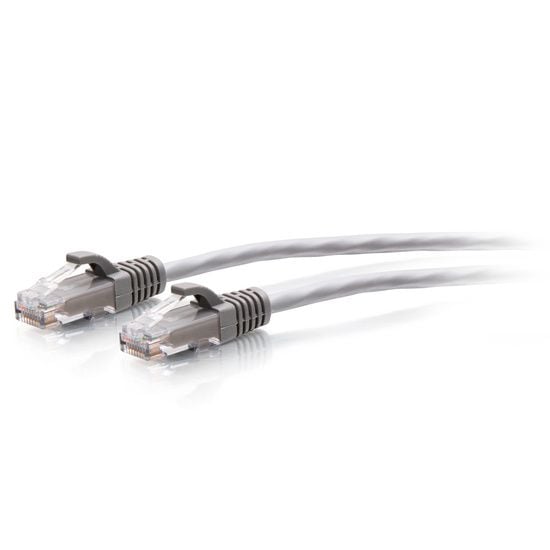 Cáp mạng C2G Legrand Ethernet Cat6a Slim UTP mỏng, không bọc chống nhiễu, đầu cắm chống vướng (Xám)