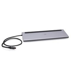C2G Legrand Docking Station USB-C® 10 trong 1 đến 3 Màn hình với HDMI®, DisplayPort™, VGA, Ethernet, USB, Đầu đọc thẻ SD, âm thanh 3.5mm và Cung cấp năng lượng lên đến 100W - 4K 30Hz