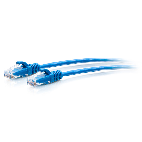 Cáp mạng C2G Legrand Ethernet Cat6a Slim UTP mỏng, không bọc chống nhiễu, đầu cắm chống vướng (xanh dương)