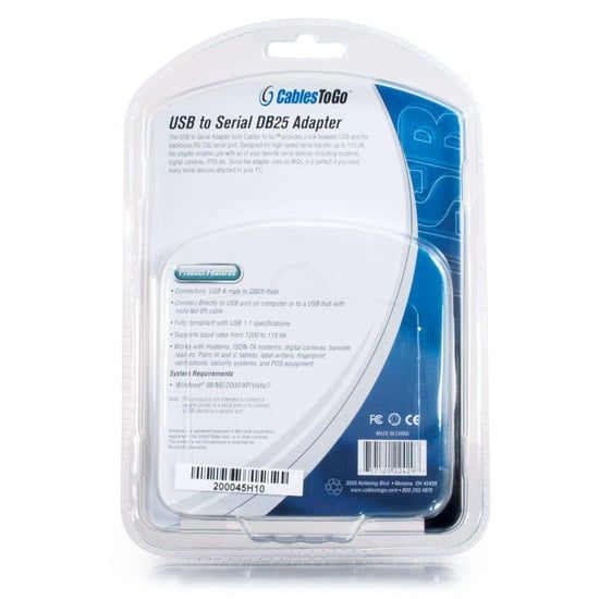 Cáp chuyển đổi USB sang DB25 Serial RS232 1.8m C2G Legrand
