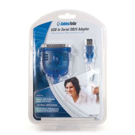 Cáp chuyển đổi USB sang DB25 Serial RS232 1.8m C2G Legrand