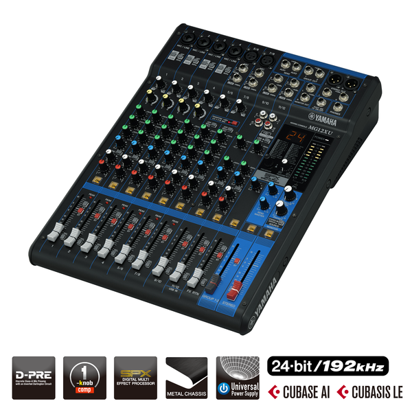 Bàn Mixer Yamaha MG12XU, 12 kênh, Analog, thu âm, livestream
