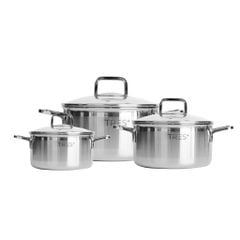 Bộ nồi Inox cao cấp 3 lớp đáy liền Tres+ HAPPYCOOK. HCS-TRP6PC