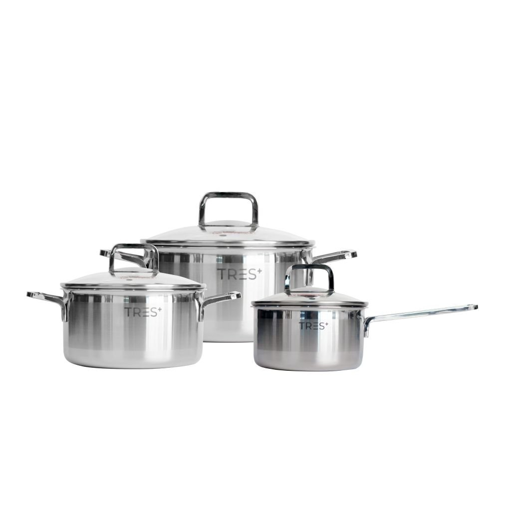 Bộ nồi Inox cao cấp 3 lớp đáy liền HAPPYCOOK Tres+