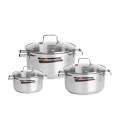 Bộ nồi Inox cao cấp 3 đáy Milan XP HAPPYCOOK, HC06-MLXP, MLXP