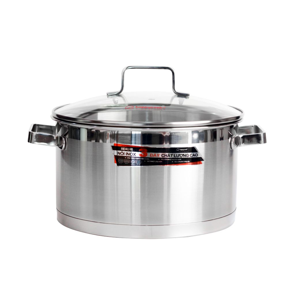 Nồi inox cao cấp 3 đáy Richard Plus 24cm, HAPPYCOOK, N24-RSP