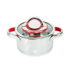 Nồi inox cao cấp 3 đáy nắp kiếng Aries 16cm, HAPPYCOOK, HC-16AR