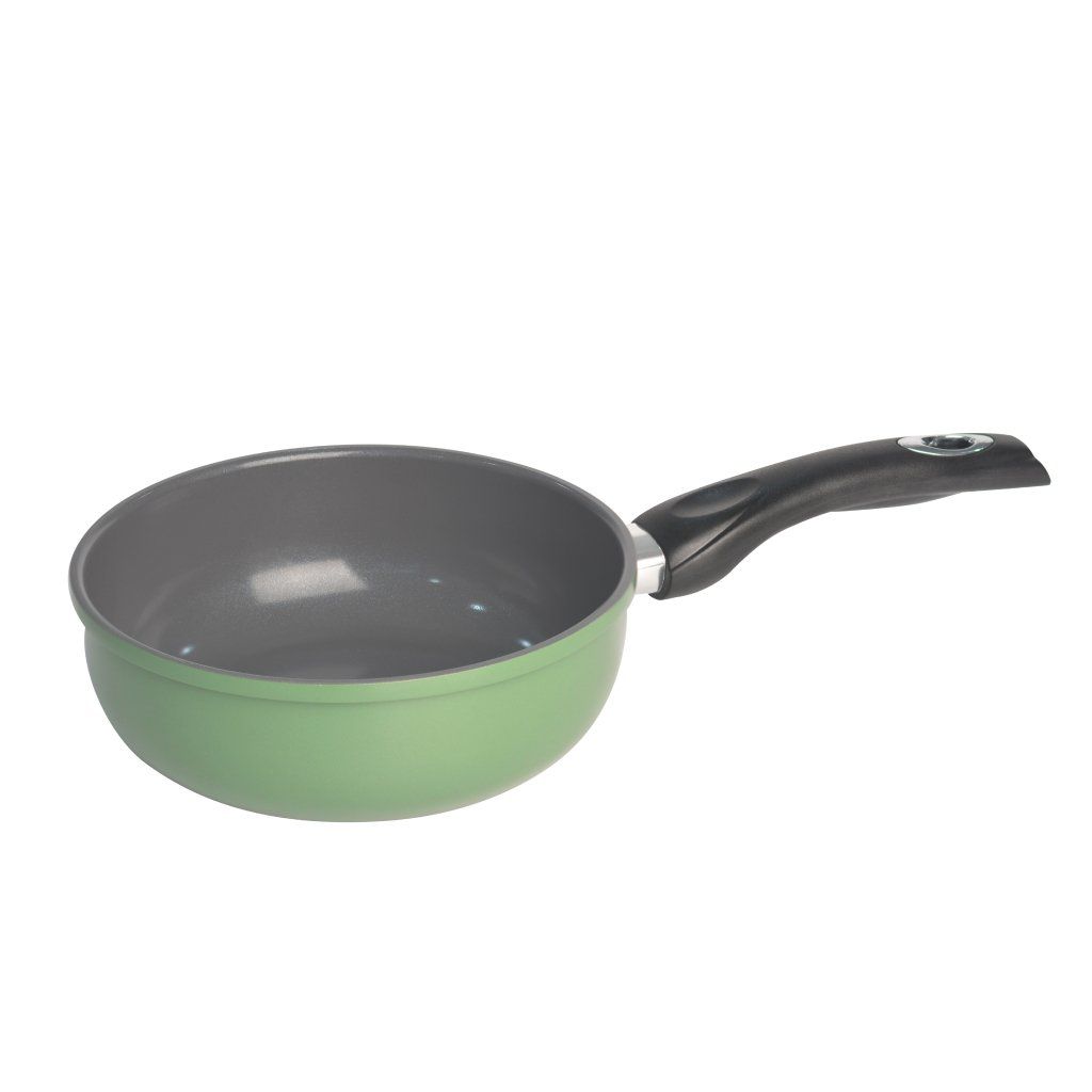 Chảo sâu lòng chống dính men đá đáy từ 20. 24cm Ceragreen HAPPYCOOK, CGWP-20, 24IH, CGWP