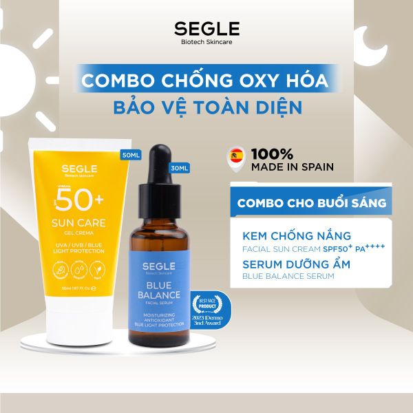 Blue Balance Serum, Facial Sun Cream SPF50+ , PA++++ - Combo Giúp Chống Oxy Hóa, Chăm Sóc Và Bảo Vệ Toàn Diện Cho Da 