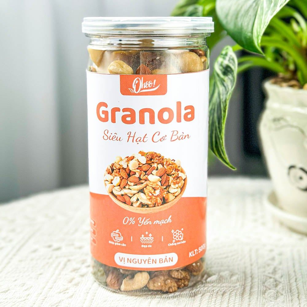  Granola Siêu Hạt Cơ Bản Vị Nguyên Bản Ohoo Foods 