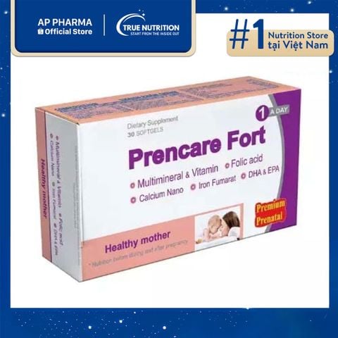  Prencare Fort: Công Thức Dinh Dưỡng Toàn Diện Cho Phụ Nữ Mang Thai Và Cho Con Bú 