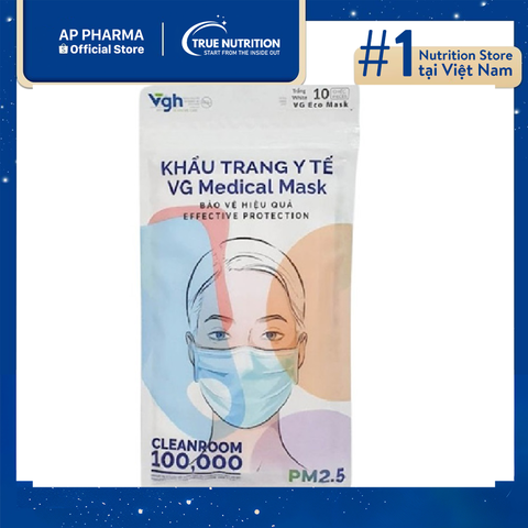  Khẩu trang y tế VG Medical Mask: Lọc bụi, ngừa vi khuẩn, bảo vệ tối ưu 
