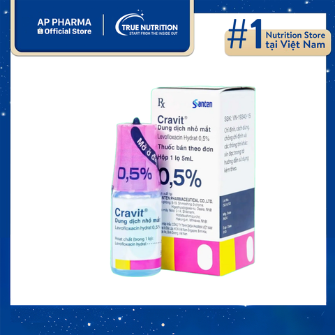  Thuốc nhỏ mắt Cravit 0.5% - Levofloxacin: Công dụng, cách dùng và lưu ý 