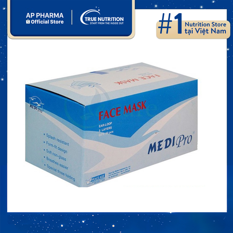  Khẩu trang MediPro 3 lớp: Lọc bụi và vi khuẩn, bảo vệ hô hấp mỗi ngày 