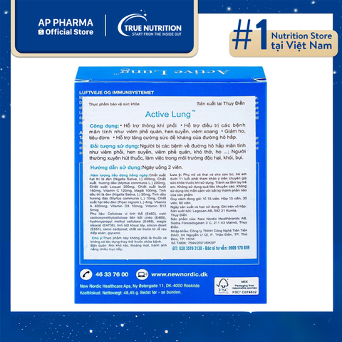  Active Lung New Nordic – Bí quyết bảo vệ phổi và các nguy cơ bệnh lý hô hấp 