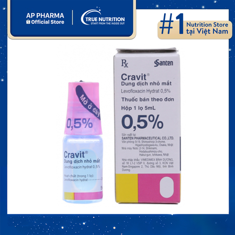  Thuốc nhỏ mắt Cravit 0.5% - Levofloxacin: Công dụng, cách dùng và lưu ý 