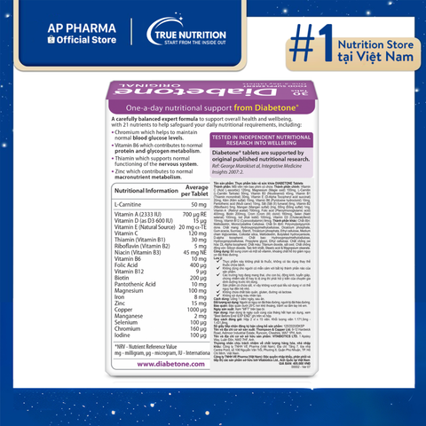 Diabetone - Công Thức Đặc Biệt Để Đạt Cân Bằng Đường Huyết Tối Ưu