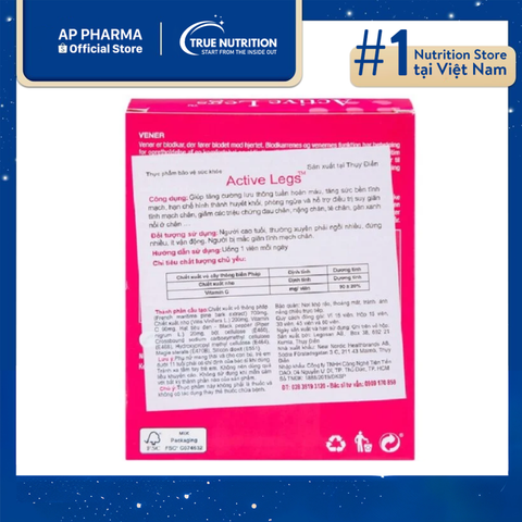 Active Legs: Giải pháp tuyệt vời cho sức khoẻ tĩnh mạch chân