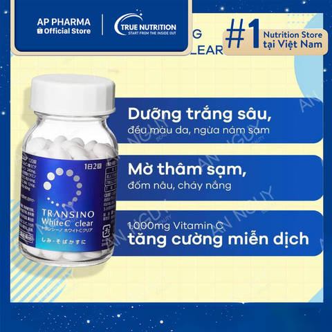  Transino White C Clear 120 viên – Bí quyết cho làn da sáng mịn tự nhiên 