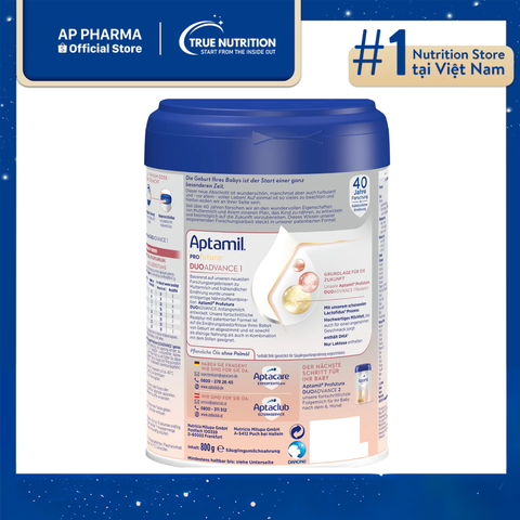  Sữa Aptamil Profutura Duobiotik số 1: Lựa chọn cho sự phát triển toàn diện của trẻ từ 0-6 tháng 