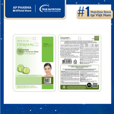  Mặt nạ Dermal Tinh Chất Collagen Dưa Leo: Cấp Ẩm, Dịu Da! 