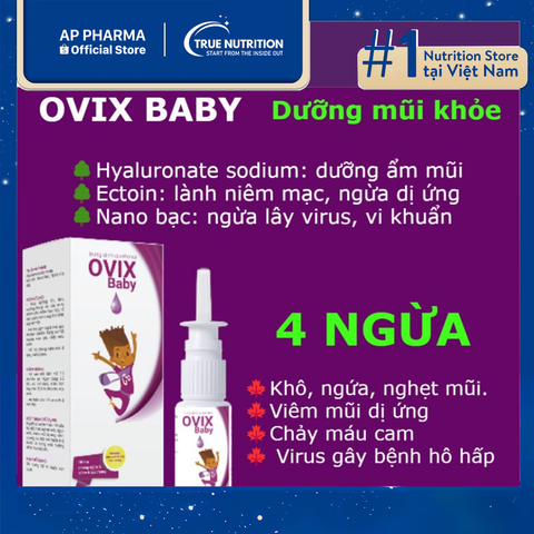  Xịt mũi ovix baby có tốt không? Chỉ Định, Công Dụng 