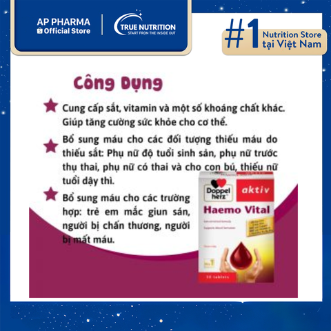  Haemo Vital có tốt không? Tìm hiểu thành phần và lợi ích sản phẩm 