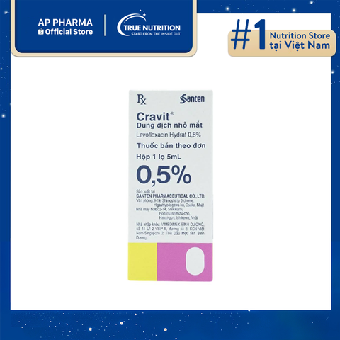  Thuốc nhỏ mắt Cravit 0.5% - Levofloxacin: Công dụng, cách dùng và lưu ý 