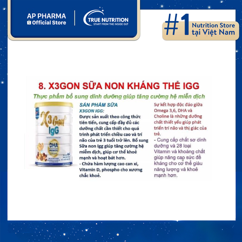  Sữa X3 Gon IgG: Dinh Dưỡng Toàn Diện Cho Trẻ Em và Người Lớn 