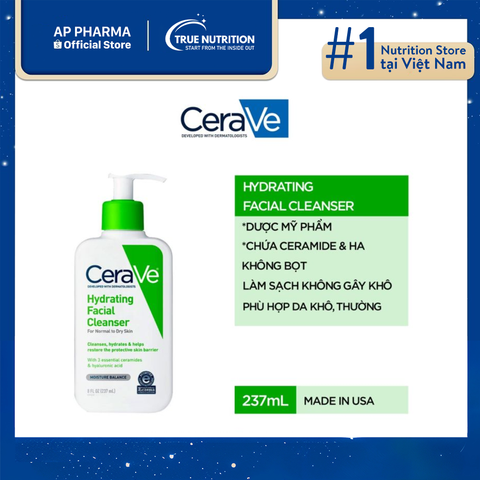 Sữa rửa mặt CeraVe cho da khô – Làm sạch dịu nhẹ, dưỡng ẩm tốt