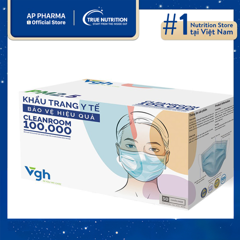  Khẩu trang y tế VG Medical Mask: Lọc bụi, ngừa vi khuẩn, bảo vệ tối ưu 