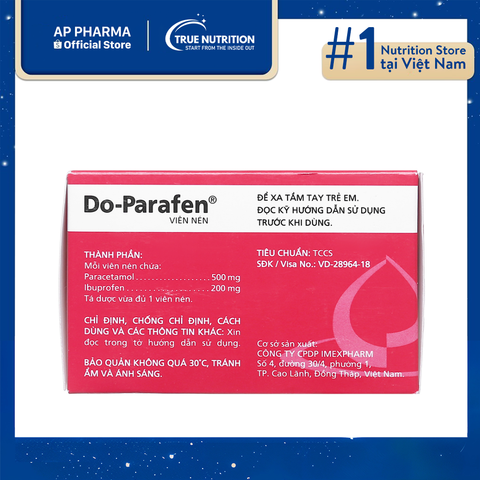  Thuốc Do-Parafen 500mg Là Thuốc Gì? Thành phần và lưu ý cách sử dụng 