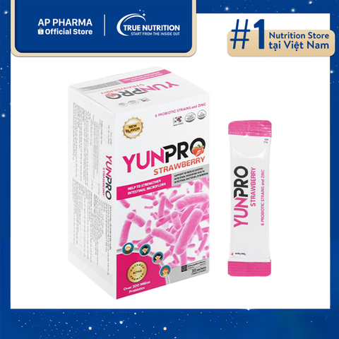  Men vi sinh Yunpro Strawberry: Giải Pháp Vàng Cho Sức Khỏe Tiêu Hóa! 