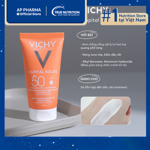  Vichy Capital Soleil Dry Touch Face Fluid: Chống Nắng Tối Ưu 
