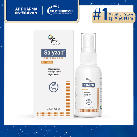  Xịt trị mụn Fixderma Salyzap for Body Acne: Giải Pháp Cho Làn Da Sạch Sáng Mịn! 
