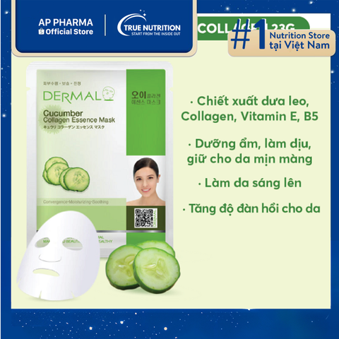  Mặt nạ Dermal Tinh Chất Collagen Dưa Leo: Cấp Ẩm, Dịu Da! 