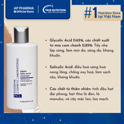  Sữa Rửa Mặt Fixderma FCL: Làm Sạch Da, Ngăn Ngừa Mụn Tốt Hơn 