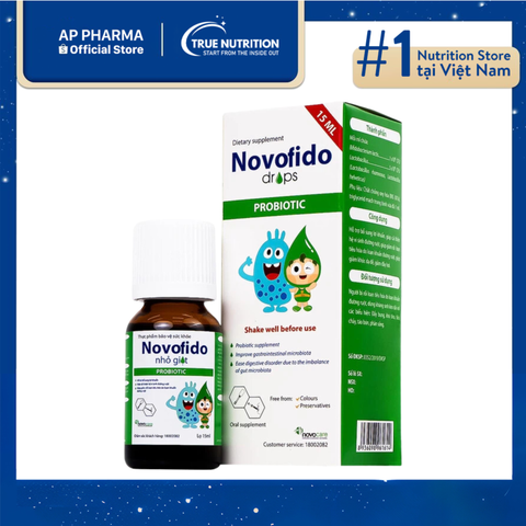  Novofido Drops 15ml: Hỗ trợ cân bằng vi sinh, tăng cường tiêu hóa khỏe mạnh 