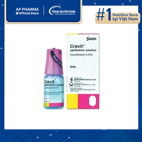  Thuốc nhỏ mắt Cravit 0.5% - Levofloxacin: Công dụng, cách dùng và lưu ý 