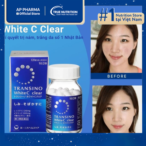  Transino White C Clear 120 viên – Bí quyết cho làn da sáng mịn tự nhiên 
