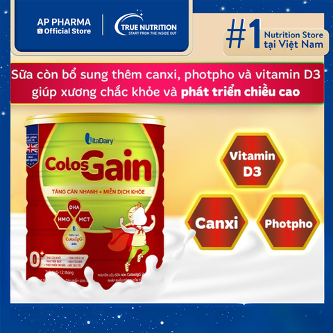  Sữa Colos Gain 0+: Dinh Dưỡng Giúp Trẻ Phát Triển Cao Lớn Từng Ngày 
