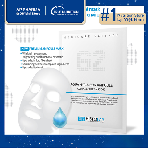  Aqua Hyaluron Ampoule Complex Sheet Mask 62 – Mặt nạ giấy dưỡng ẩm 