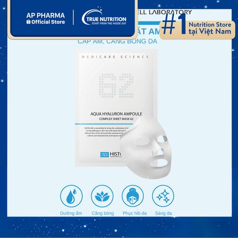  Aqua Hyaluron Ampoule Complex Sheet Mask 62 – Mặt nạ giấy dưỡng ẩm 