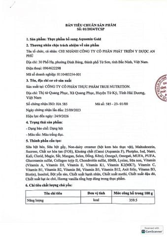  Sản phẩm thực phẩm bổ sung Aquamin Gold 