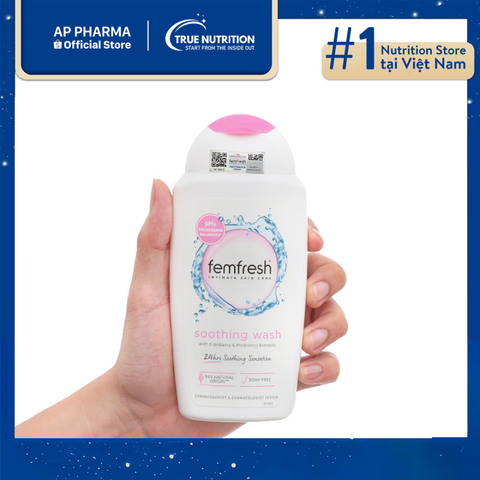  Dung dịch vệ sinh phụ nữ Femfresh Hồng Soothing Wash 250ml: Làm sạch, bảo vệ và chăm sóc vùng kín 