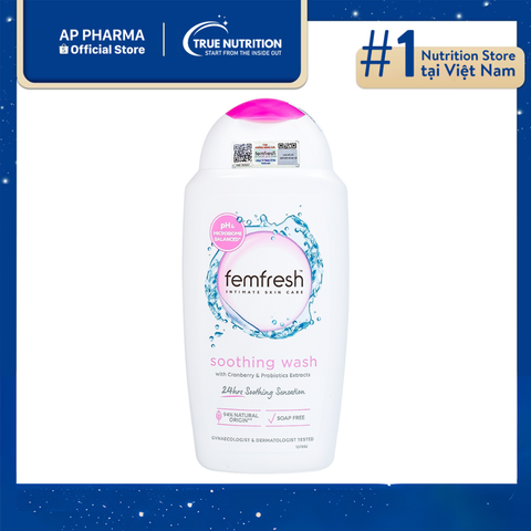  Dung dịch vệ sinh phụ nữ Femfresh Hồng Soothing Wash 250ml: Làm sạch, bảo vệ và chăm sóc vùng kín 