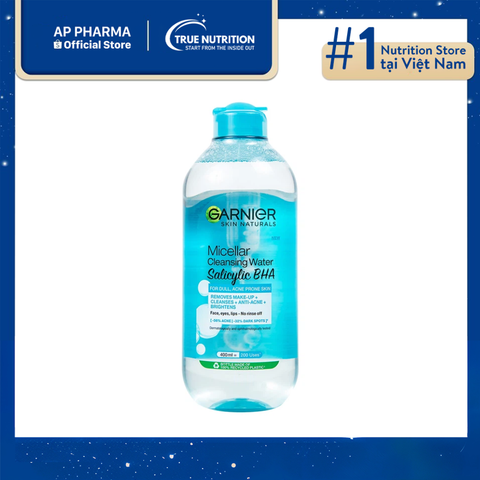  Garnier Skin Naturals Micellar Cleansing Water Salicylic BHA - Nước tẩy trang 
