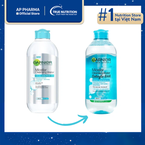  Garnier Skin Naturals Micellar Cleansing Water Salicylic BHA - Nước tẩy trang 