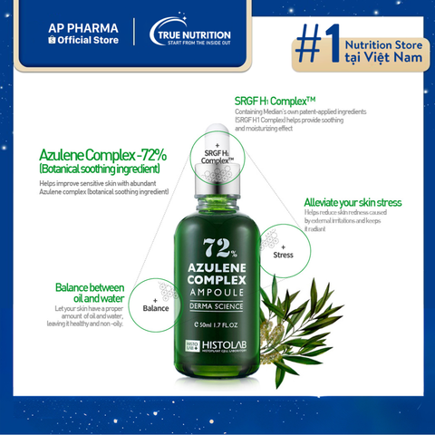  Histolab 72% Azulene Complex Ampoule – Tinh Chất Trị Mụn, Kháng Viêm 